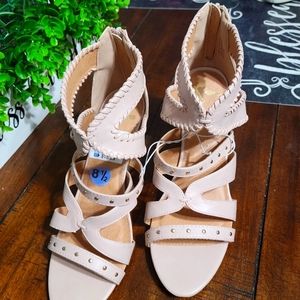 Dusty Pink w/ decorated stones High Heels that  zip up back. By Report.